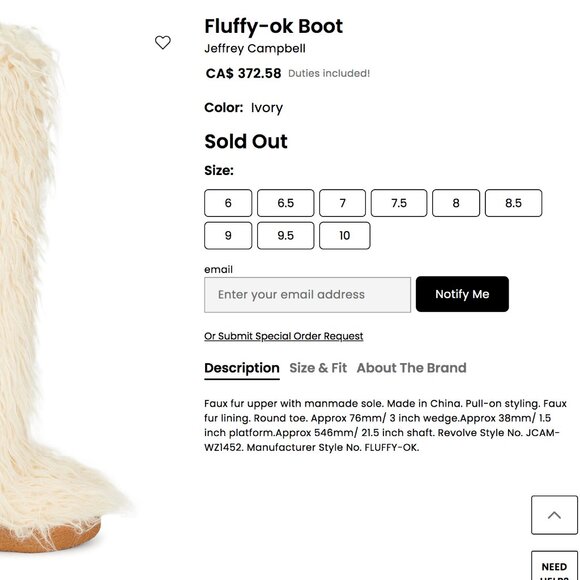 Jeffrey Campbell Fluffy-ok Shaggy Fur Sherpa Over Knee High Boots Yeti 8.5 9 - Picture 9 of 9